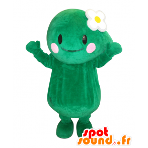 Mascota Makity, hombre verde, con una flor en su cabeza - MASFR25500 - Yuru-Chara mascotas japonesas