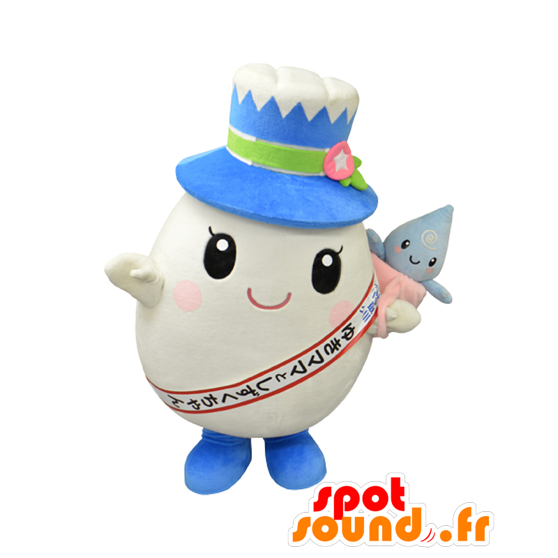 Mascot Yukimama, gigantiske hvite egg med en stor lue - MASFR25514 - Yuru-Chara japanske Mascots