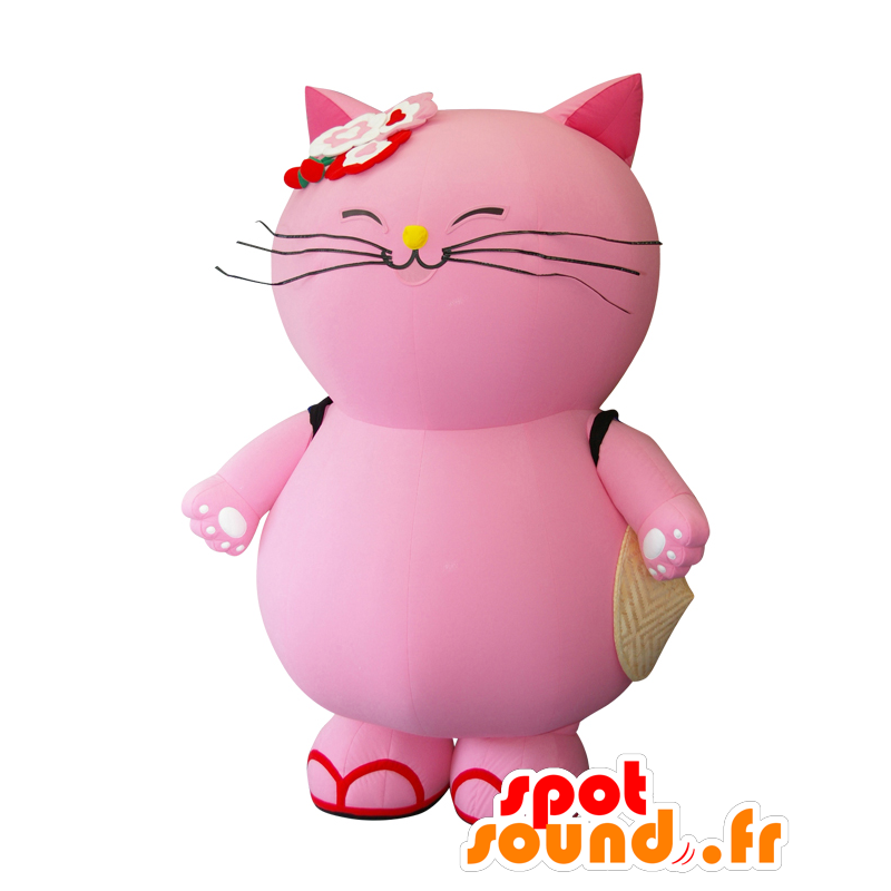 ゆるキャラマスコット日本人 の マスコットpokanyan 大きなピンクの猫 巨大な笑顔 色変更 変化なし 切る L 180 190センチ 撮影に最適 番号 服とは 写真にある場合 番号 付属品 番号