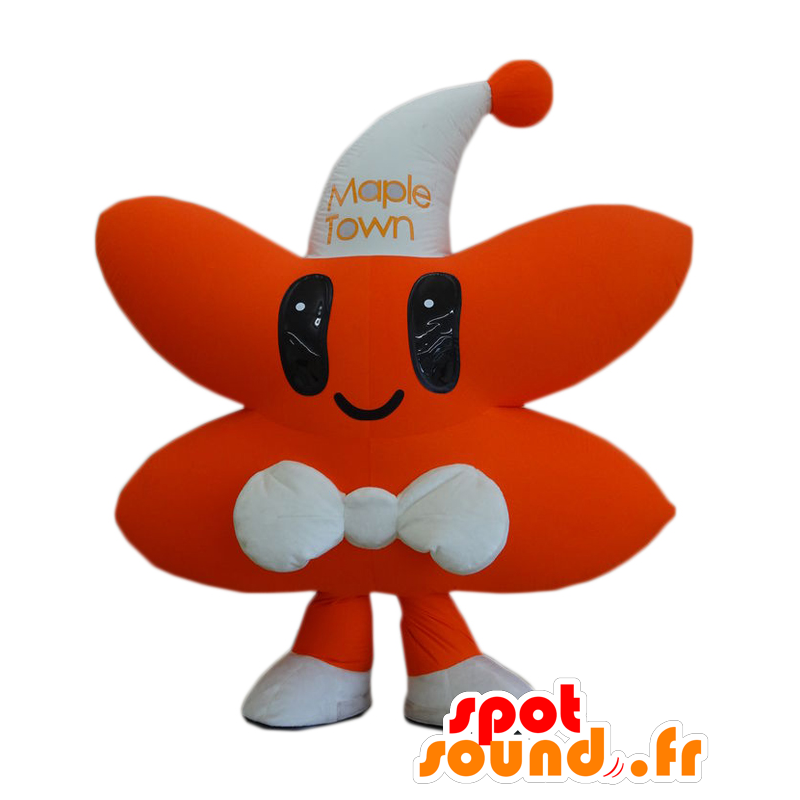 Mascot Maple-kun, oranje en witte ster met een hoed - MASFR25630 - Yuru-Chara Japanse Mascottes