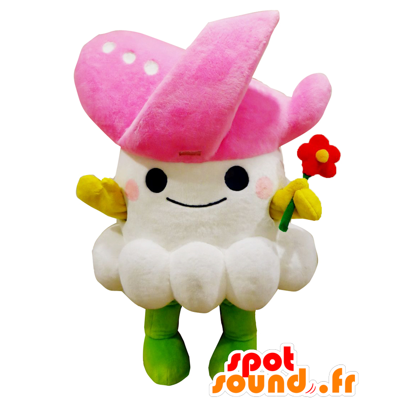 Mascot ltsupi Na, white cloud, with a plane on the head - MASFR25688 - Yuru-Chara Japanese mascots