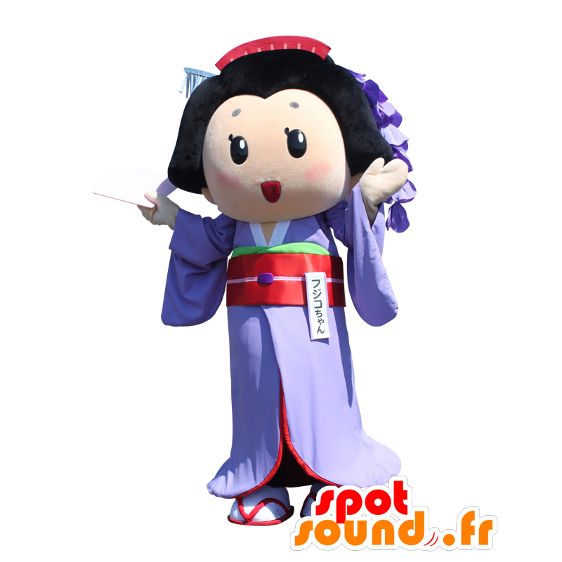 Fujiko-chan mascot, Asian woman in traditional dress - MASFR25742 - Yuru-Chara Japanese mascots