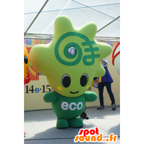 Groene mascotte mens met een stervormige kop - MASFR25746 - Yuru-Chara Japanse Mascottes