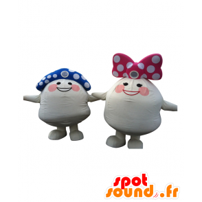 2 maskoter TamaJirou og Tamahime, 2 fargerike sopp - MASFR25754 - Yuru-Chara japanske Mascots