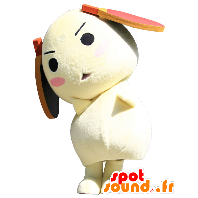 Tama-kun maskotti, keltainen koira, mailat tennis - MASFR25756 - Mascottes Yuru-Chara Japonaises