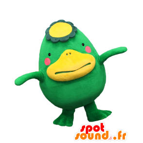 Mascote de Kurume, pato verde e amarelo, gordo e engraçado - MASFR25807 - Yuru-Chara Mascotes japoneses