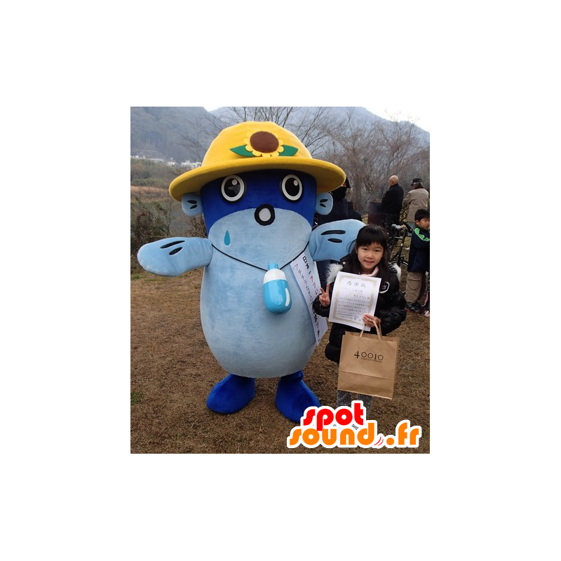 Mascota Shimatchi, pescado, anguila azul con un sombrero - MASFR25830 - Yuru-Chara mascotas japonesas