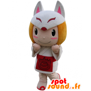 Mascotte Koko-chan meisje met een witte wolf - MASFR25850 - Yuru-Chara Japanse Mascottes