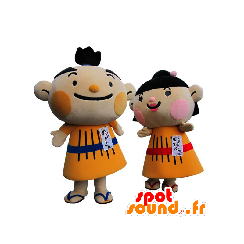 Mascots Nobushi-kun and Iyo-kun, a boy and a girl - MASFR25858 - Yuru-Chara Japanese mascots