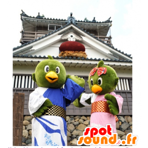 Mascots of Echizen Castle Omo, grønne fugle i tunika -