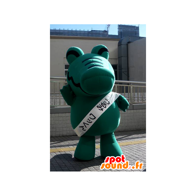 Wax-kun mascot, green crocodile, giant - MASFR25907 - Yuru-Chara Japanese mascots