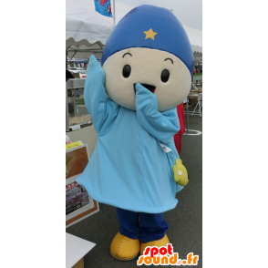 Gutt maskot i blått antrekk med en cap - MASFR25941 - Yuru-Chara japanske Mascots