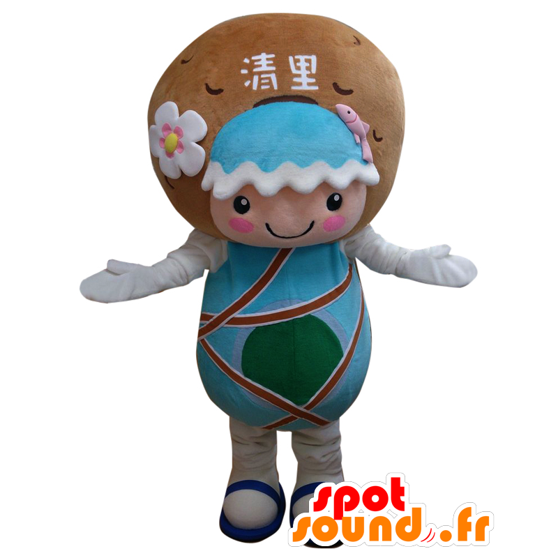 Kiyo tsupi mascot representing a waterfall with salmon - MASFR25956 - Yuru-Chara Japanese mascots