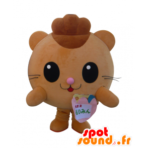 Mascotte de Morimin, chat marron tout rond et mignon - MASFR25994 - Mascottes Yuru-Chara Japonaises