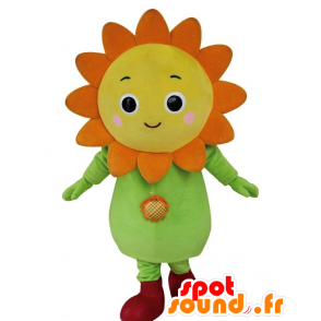 Mascotte d'Himawari, tournesol jaune, orange et vert - MASFR25996 - Mascottes Yuru-Chara Japonaises