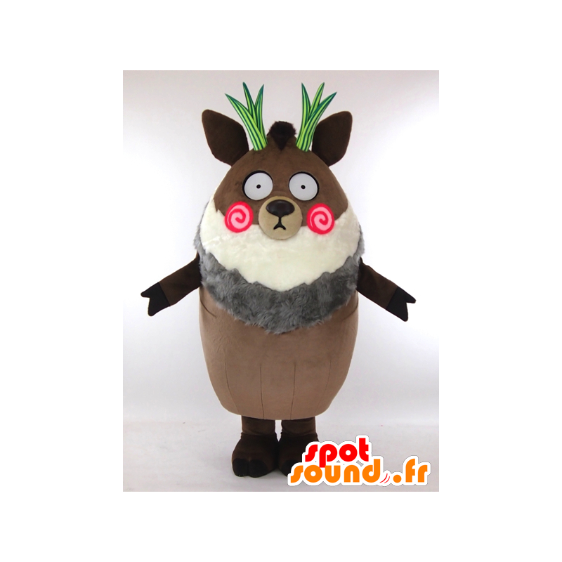 Mascot Komoshika, Saro Japani, ruskea vuohi - MASFR26007 - Mascottes Yuru-Chara Japonaises