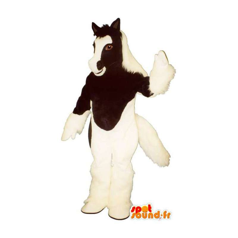 Hnědé a bílé koně maskot - přizpůsobitelný Costume - MASFR006858 - kůň maskoti