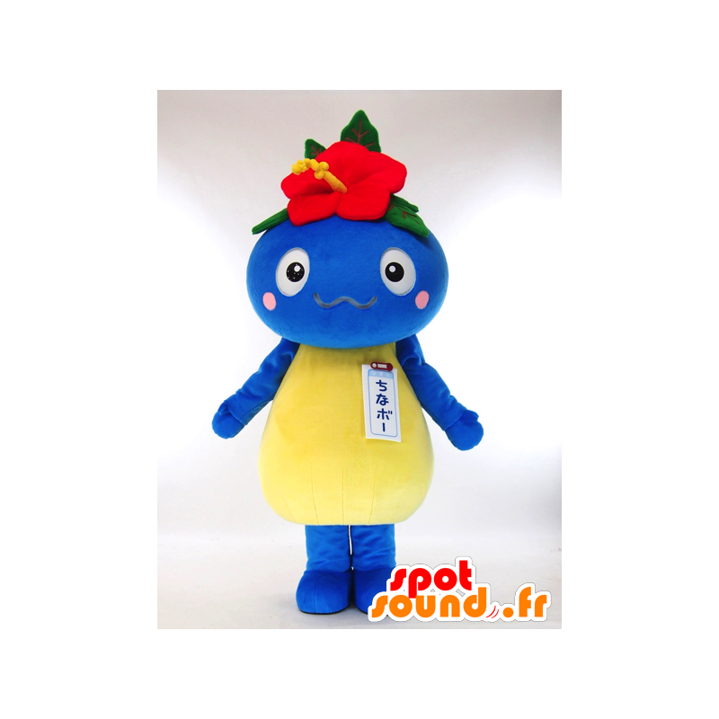 Chinabo mascot, blue fish with a flower on her head
