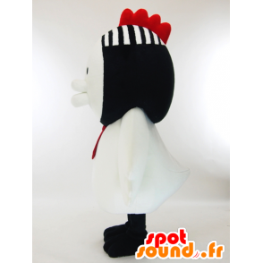 Gabukichi mascot, white hen with a black cap - MASFR26050 - Yuru-Chara Japanese mascots