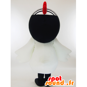 Gabukichi mascot, white hen with a black cap - MASFR26050 - Yuru-Chara Japanese mascots