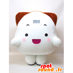 Mascot grote witte en bruine kitten - MASFR26055 - Yuru-Chara Japanse Mascottes