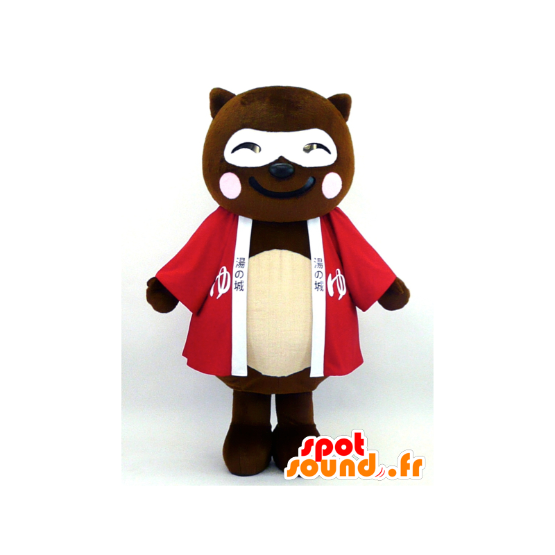 Mascot Pong Gil-kun, brown and white teddy - MASFR26062 - Yuru-Chara Japanese mascots