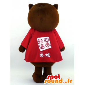 Mascot Pong Gil-kun, brown and white teddy - MASFR26062 - Yuru-Chara Japanese mascots