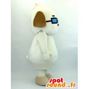 Mascot Boretta, witte hond met blauwe glazen - MASFR26073 - Yuru-Chara Japanse Mascottes