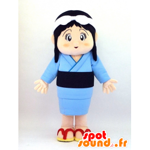 Mascotte Itsuki -chan Donna giapponese in pigiama blu - MASFR26103 - Yuru-Chara mascotte giapponese