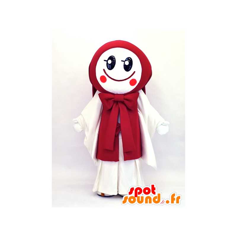 Mascot Uzume-chan menina no equipamento vermelho e branco - MASFR26128 - Yuru-Chara Mascotes japoneses