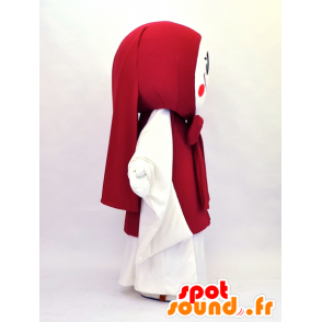 Mascot Uzume-chan menina no equipamento vermelho e branco - MASFR26128 - Yuru-Chara Mascotes japoneses