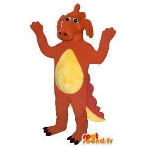 Mascot rode en gele draak. Dinosaur Costume - MASFR006895 - Dragon Mascot