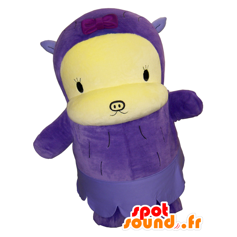 Maskottchen kleines lila Monster, alle haarigen und niedlich - MASFR26167 - Yuru-Chara japanischen Maskottchen