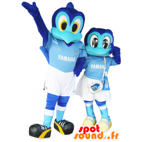 Mascot Jubilo en Erina kun, Bluebird, oranje en geel - MASFR26198 - Yuru-Chara Japanse Mascottes