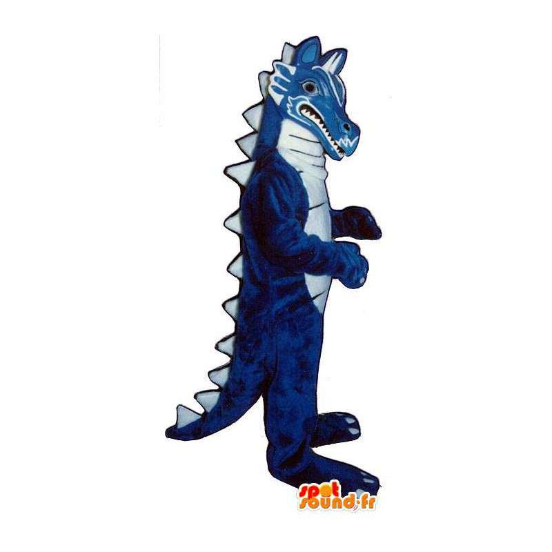 Blauer Drache-Maskottchen. Blau Dinosaurier-Kostüm - MASFR006902 - Dragon-Maskottchen