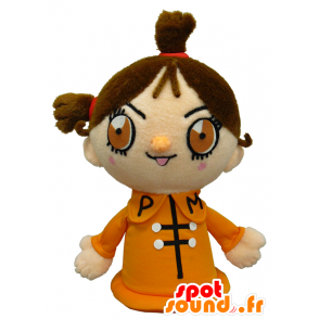 Mascotte Kochi ragazza con vestito arancione - MASFR26274 - Yuru-Chara mascotte giapponese