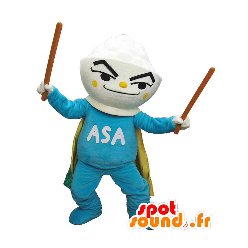 Mascotte AsaGohanman, ciotola di minestra in supereroi abbigliamento - MASFR26276 - Yuru-Chara mascotte giapponese