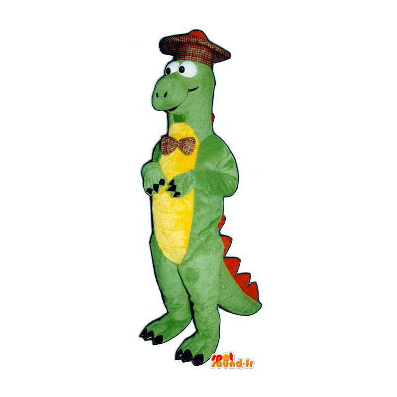 Szkocki maskotka zielony i żółty dinozaur - MASFR006912 - dinozaur Mascot