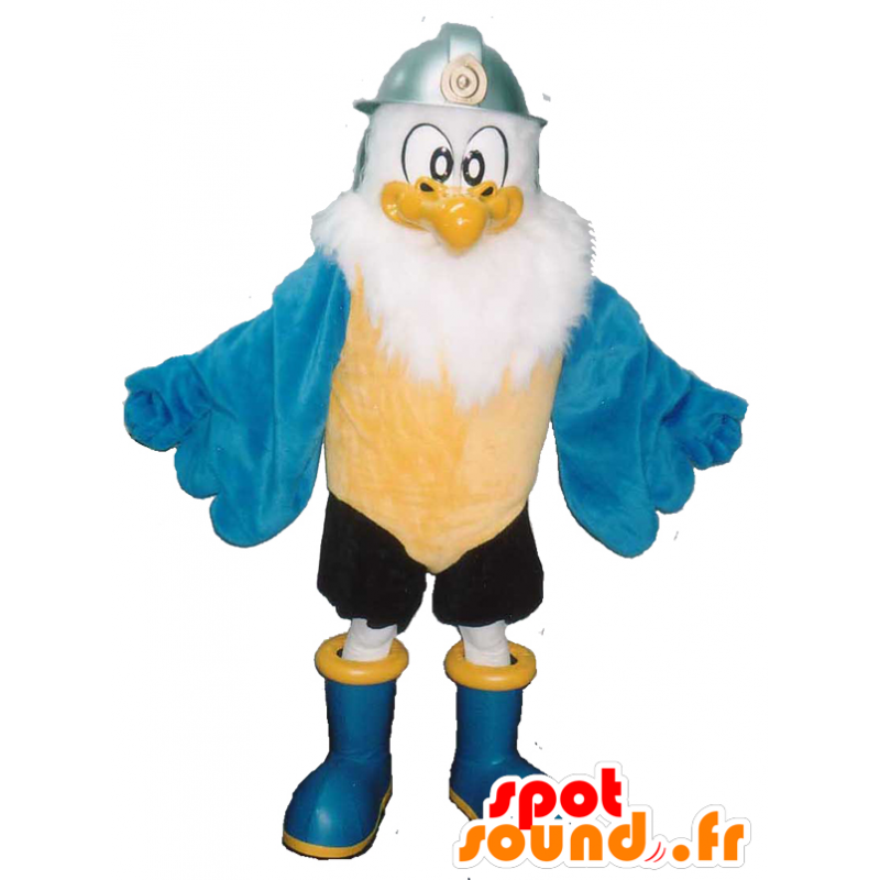 Mascot Kun Ukan, blauwe en witte vogel met brede vleugels - MASFR26338 - Yuru-Chara Japanse Mascottes