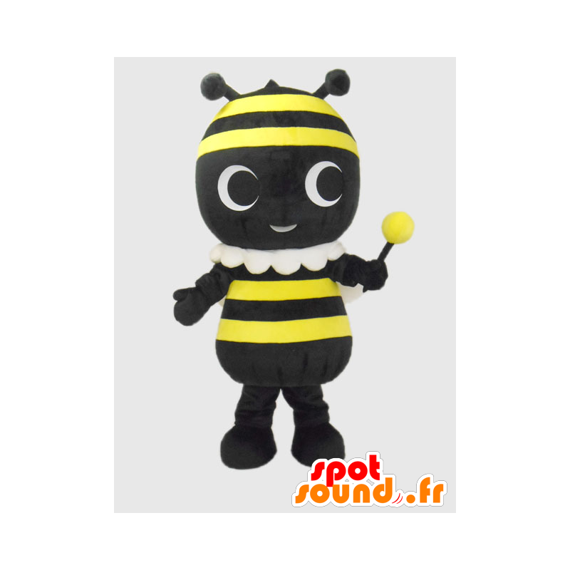 Pachi Kimi mascot, yellow, black bee, with a wand - MASFR26370 - Yuru-Chara Japanese mascots