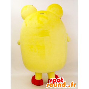 Mascot Akita, urso de pelúcia amarelo e branco, muito jovial - MASFR26376 - Yuru-Chara Mascotes japoneses