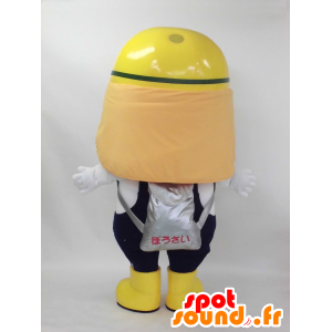 Mascot Hitomachi Bouta, white man with a yellow helmet - MASFR26396 - Yuru-Chara Japanese mascots