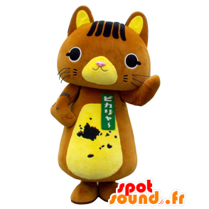 Pikarya mascot, brown cat and cat, very cute and successful - MASFR26418 - Yuru-Chara Japanese mascots