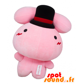 Mascot Sakai, rosa Kaninchen mit schwarzem Hut - MASFR26422 - Yuru-Chara japanischen Maskottchen