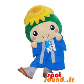 Maskot Koma-chan chlapec s žlutý květ na hlavě - MASFR26482 - Yuru-Chara japonské Maskoti