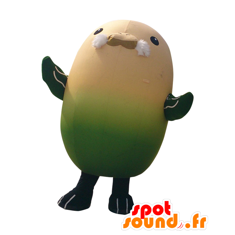 Mascota Noriyuki, polluelo amarillo y verde con una barba de chivo - MASFR26491 - Yuru-Chara mascotas japonesas