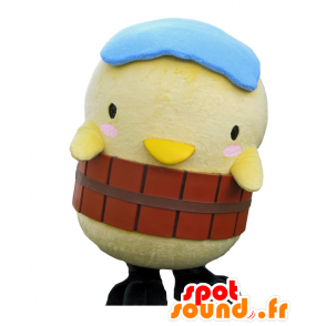 Tsupi mascotte, pulcino giallo con un barile come una cintura - MASFR26513 - Yuru-Chara mascotte giapponese