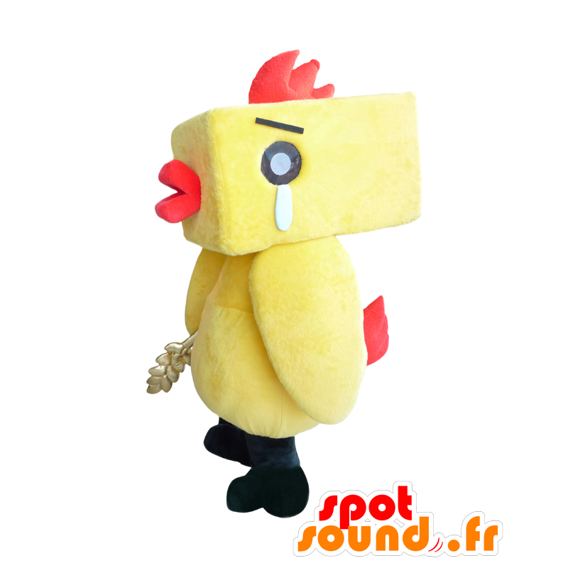 Maskot Ebechun, žlutá a červená kohout pláč - MASFR26529 - Yuru-Chara japonské Maskoti