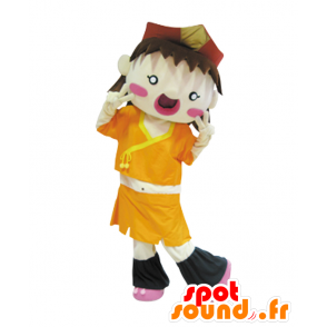 Haiku-chan Maskottchen, junge, orange Outfit Mie - MASFR26533 - Yuru-Chara japanischen Maskottchen