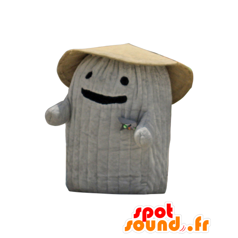 Mascotte de Ishio, grosse pierre grise avec un chapeau - MASFR26535 - Mascottes Yuru-Chara Japonaises